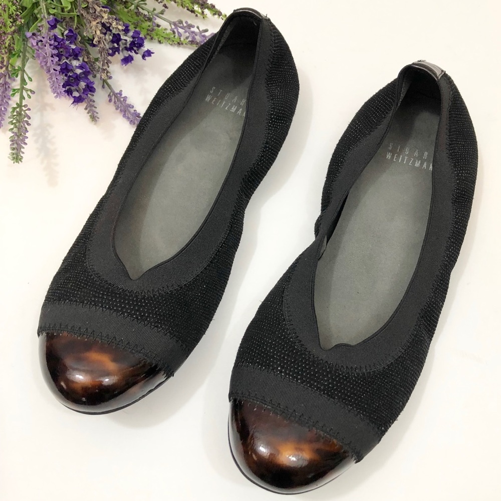 Stuart Weitzman Tortoise Shell Cap Toe Flats - image 4